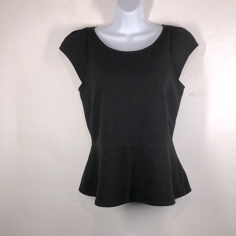 Loft black peplum blouse size 6
